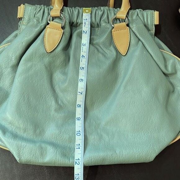 Apostrophe Satchel/Hobo Bag. Faux Pebbled‎ Leather. Size Medium Mint Green - Picture 6 of 6